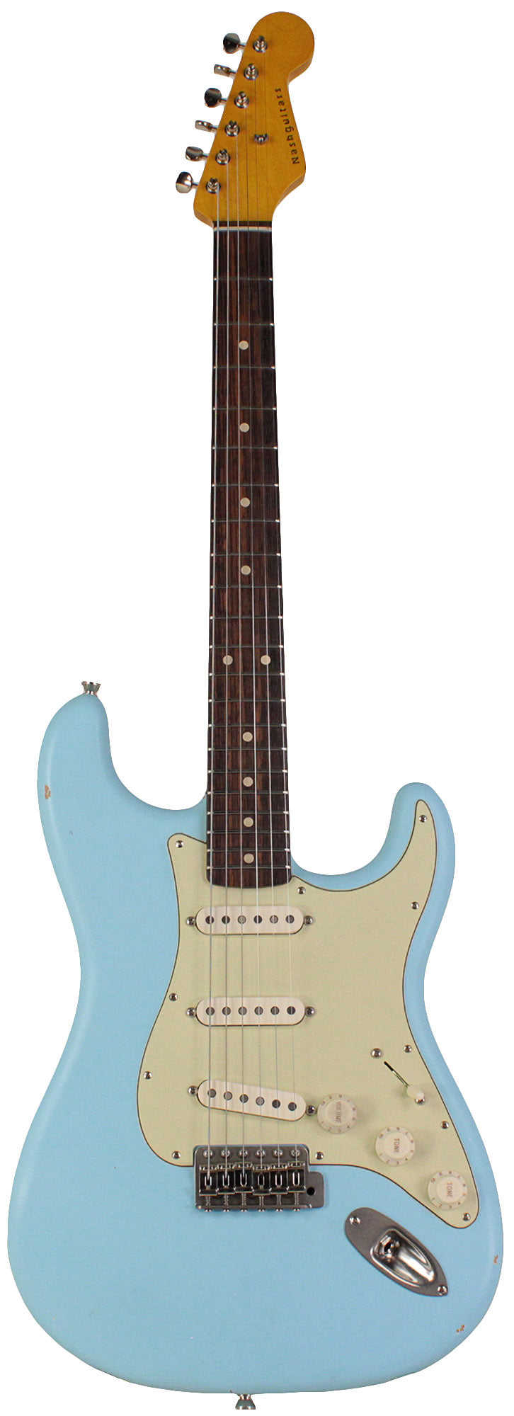 Nash S-63 Guitar, Sonic Blue, Light Aging - Vintage Strat Model with Modern Features