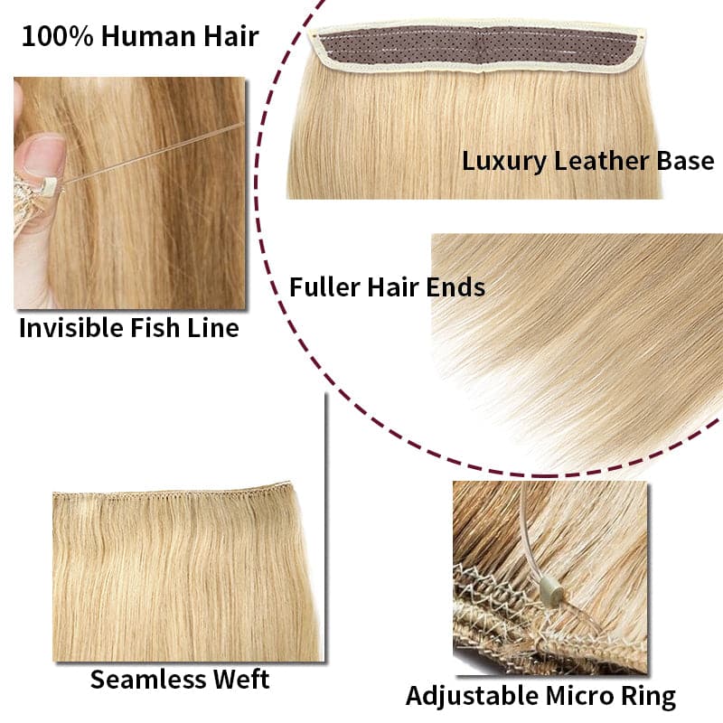 Halo Human Hair Extensions For Thin Hair Wine Red Full Volume