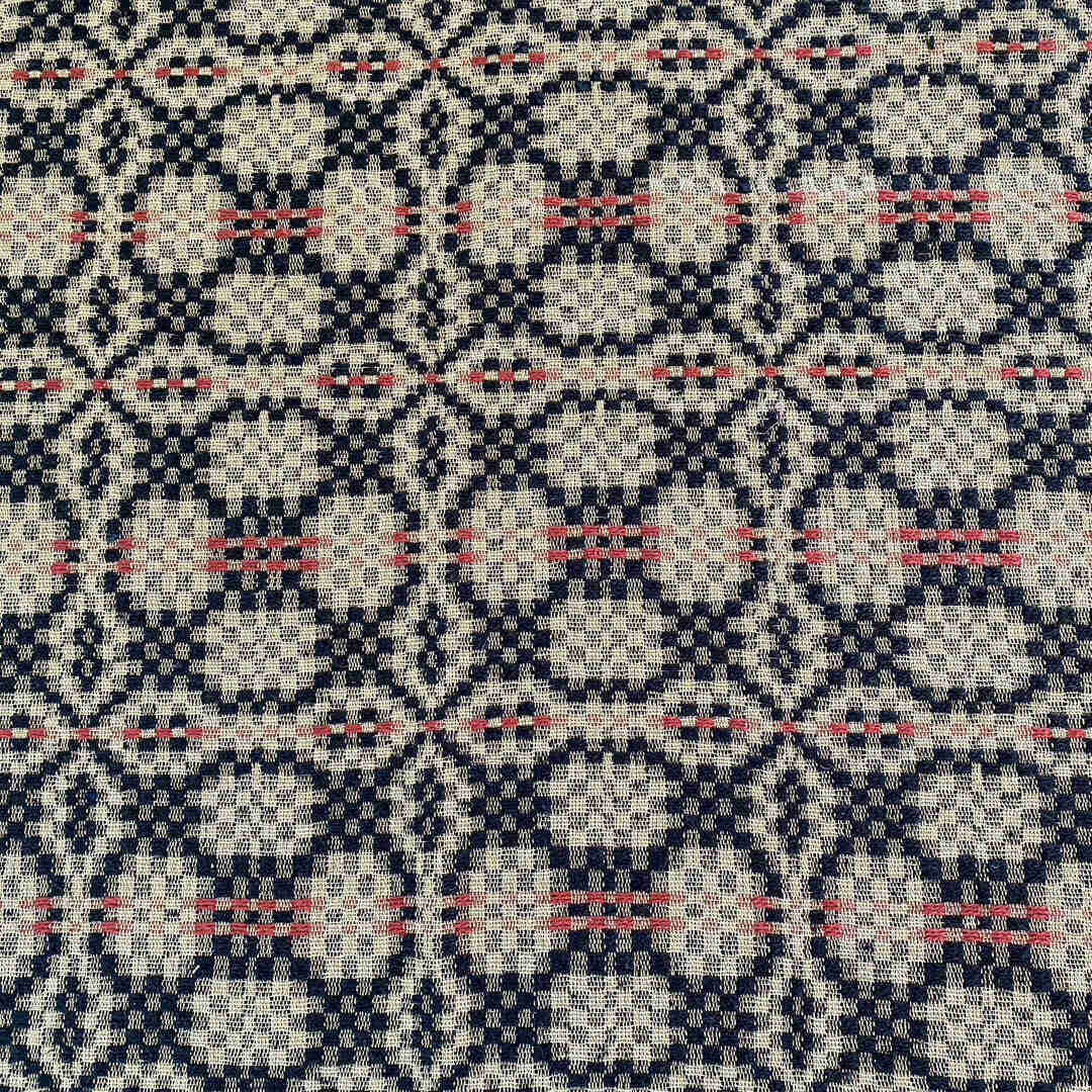 Primitive Patriots Knot Weave Cranberry, Black, Tan 63 x 72 Long Swag Curtain