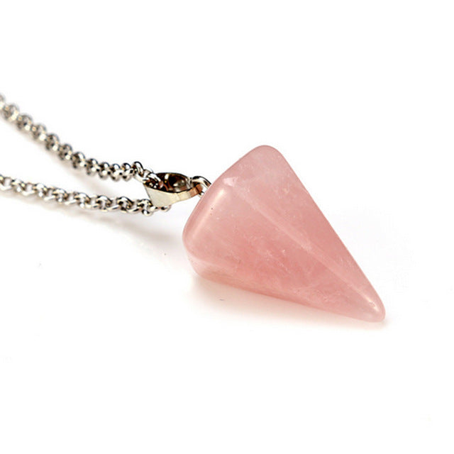 New Natural Stone Quartz Pendant Chain Necklace for Women - Vintage Fashion Jewelry