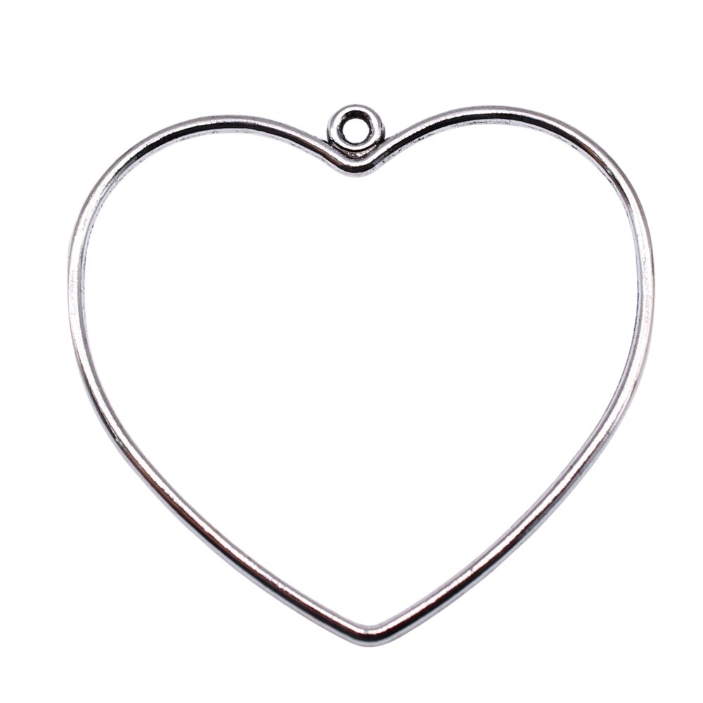 10pcs Antique Silver Hollow Heart Charms for DIY Jewelry Making