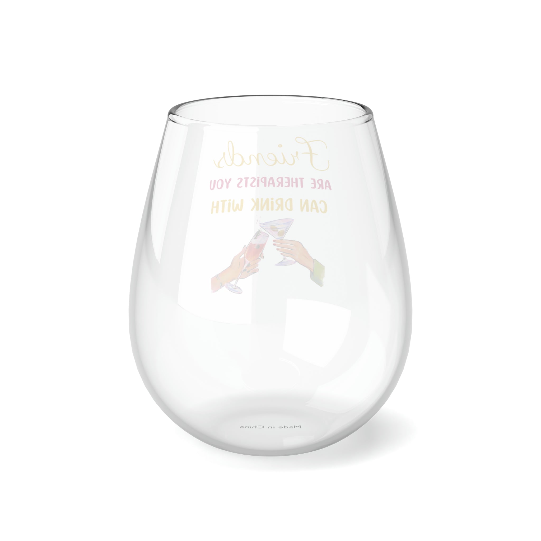 Best Friend Gift Stemless Wine Glass - BFF Birthday Present