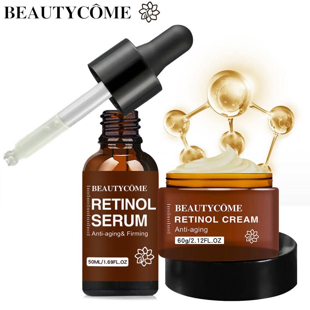 BEAUTYCOME Retinol Face Eye Cream Serum 4PCS/Set - Anti-Aging & Wrinkle Reduction