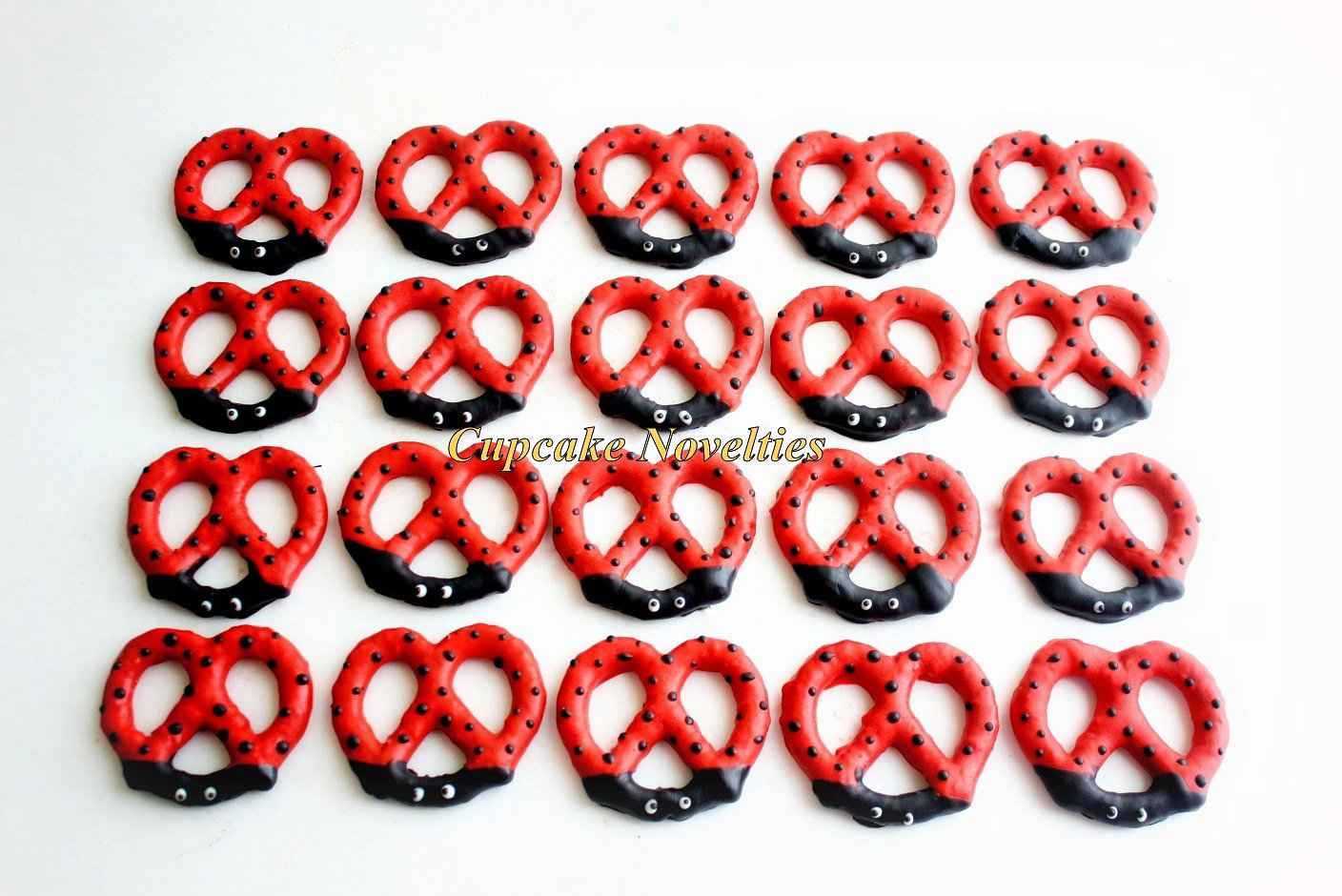 Ladybug Themed Chocolate Dipped Pretzels - Perfect for Parties & Gifts