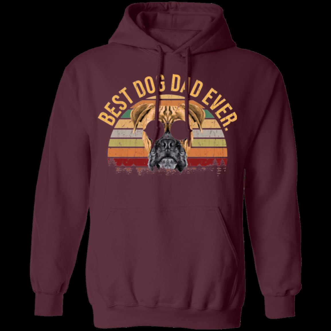 BEST DOG DAD EVER Pullover Hoodie - 8 oz Unisex Hoodie with Digital Print
