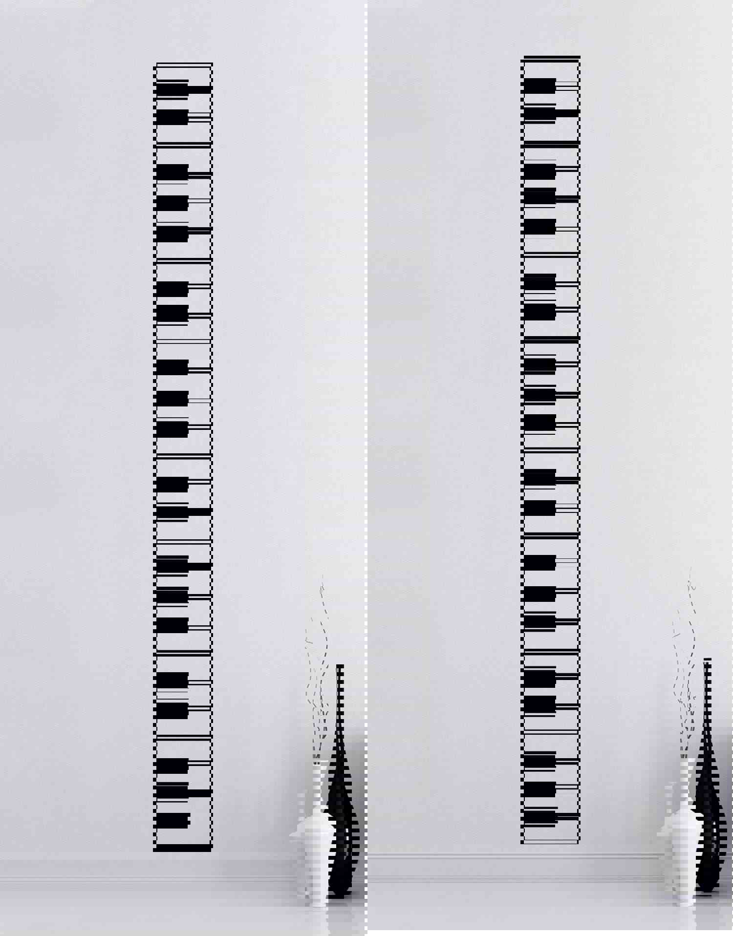 Piano Keys Die-Cut Wall Decal Sticker - Musical Instrument Decor