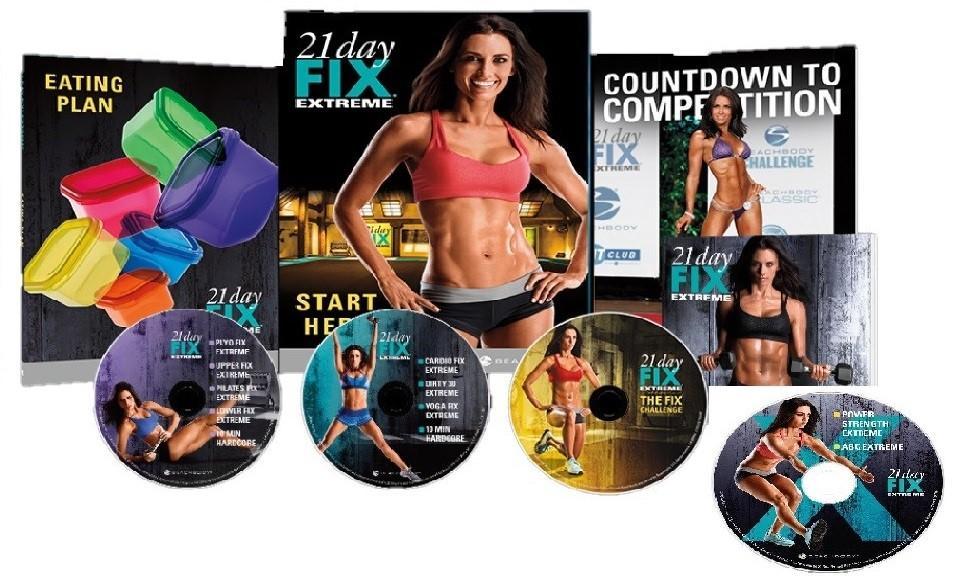 21 Day Fix Extreme Workout Program Deluxe Kit Complete Fitness 4 DVD Set
