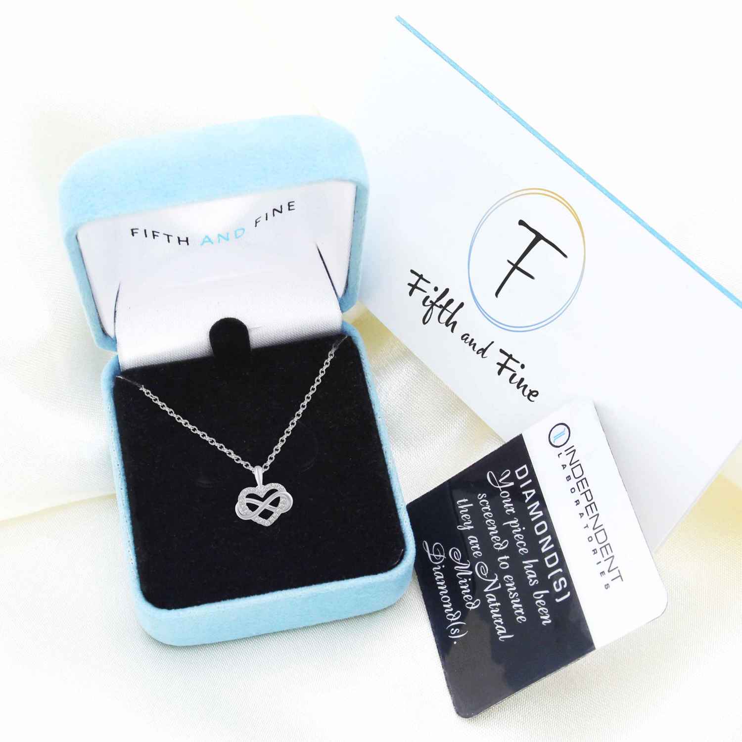 1/6 CT TW (I1-I2 Clarity) Diamond Infinity Heart Love Pendant Necklace in 925 Sterling Silver