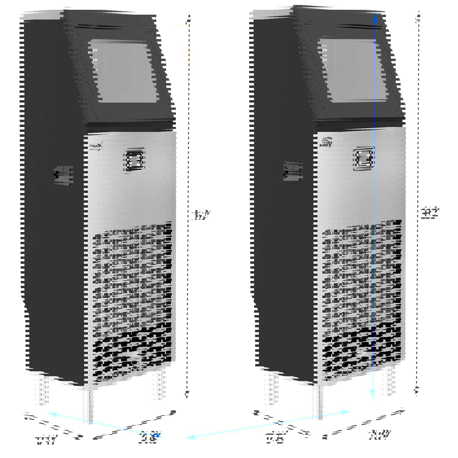 22 in. Air Cooled Undercounter Commercial Ice Maker, 265 lbs/24h