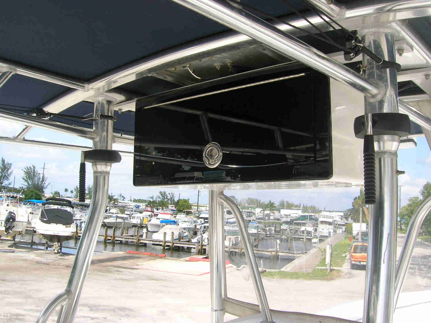 C&M Marine - 24" T-Top Fiberglass Electronics Box (White) for Center Console Boats