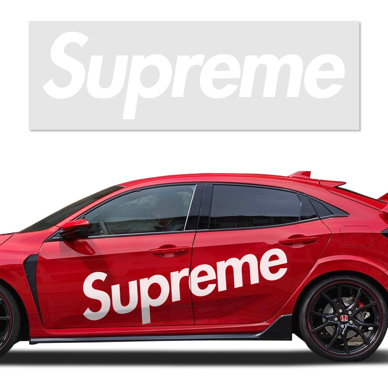 62 x 13 Supreme3M Racing White Car Truck Side Body Vinyl Graphics Decal Sticker