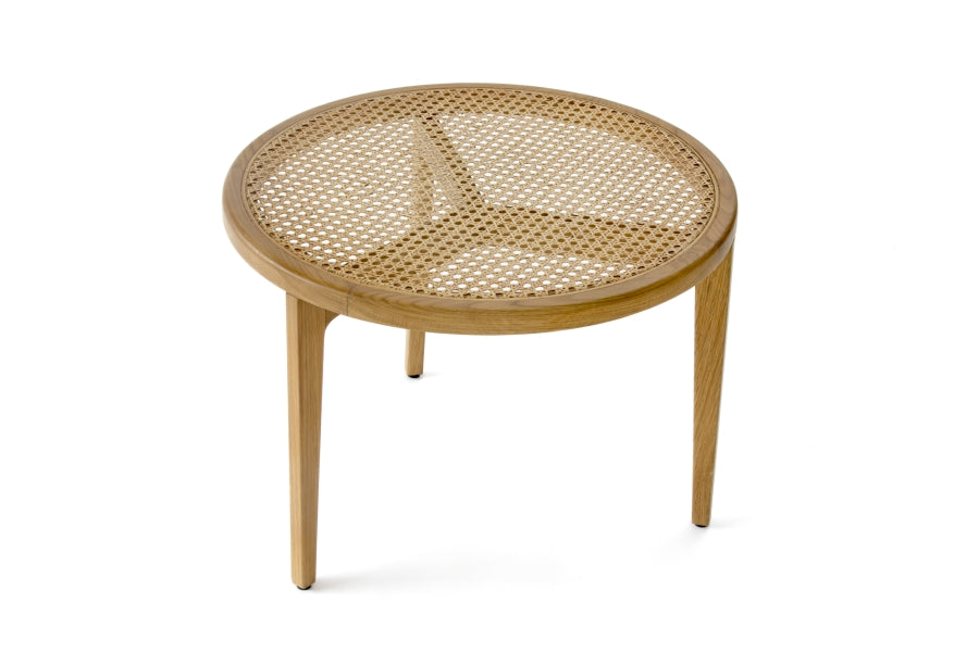 Le Roi Coffee Table - Solid Oak with French Rattan Inlay