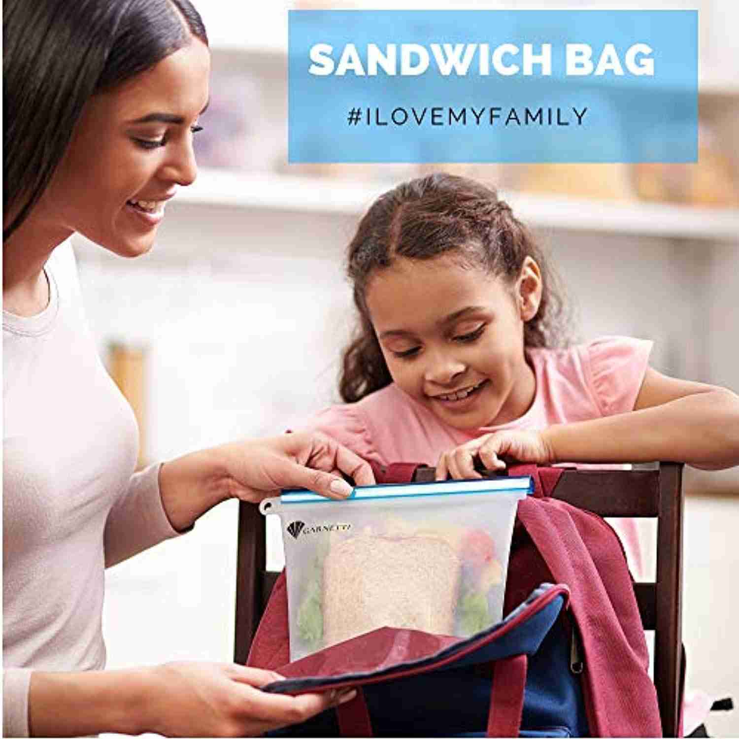 Reusable Bag Set of 10 - 5 Silicone Food Bags & 5 Produce Mesh Bags - Eco-Friendly Storage Solution