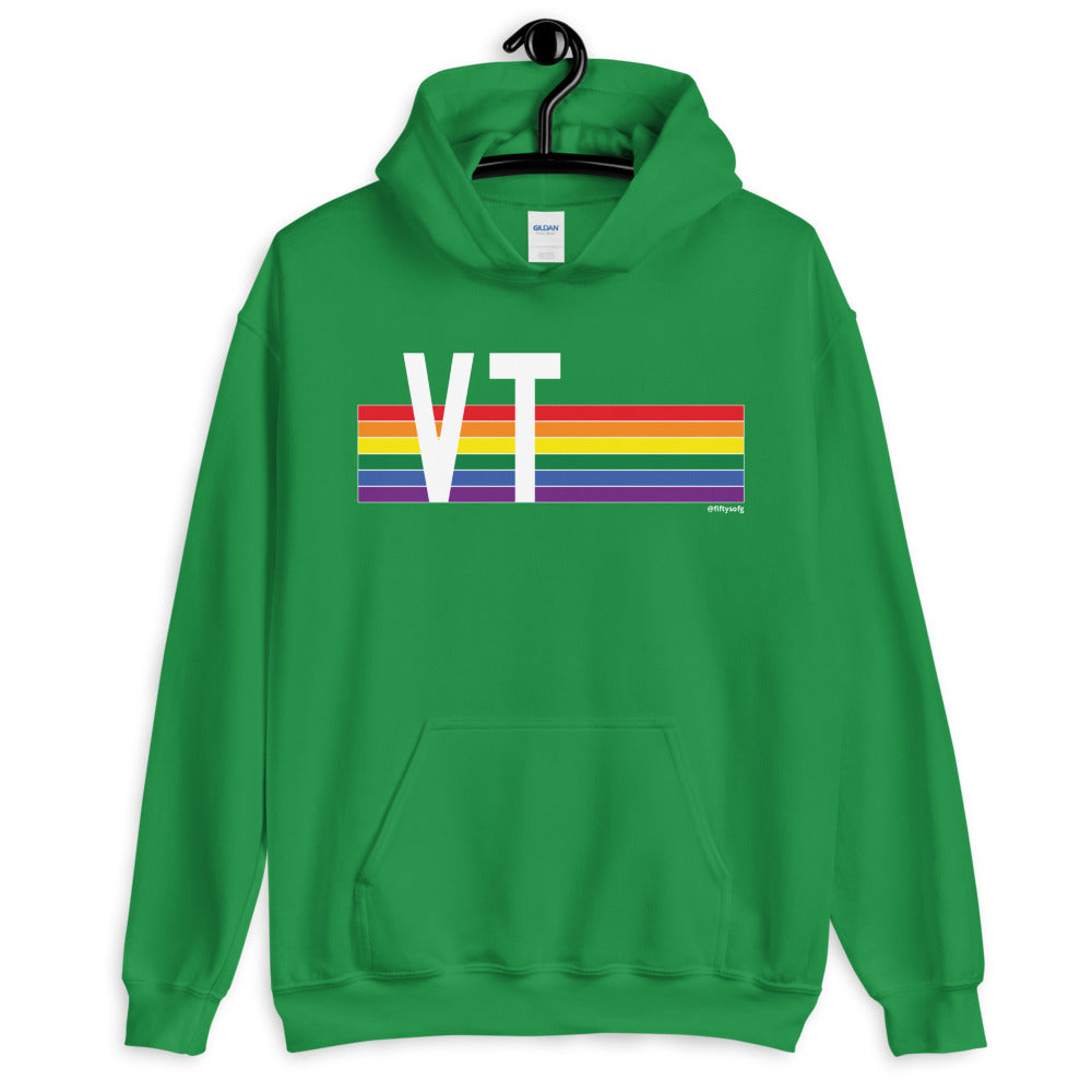Vermont Pride Retro Rainbow - Unisex Hoodie