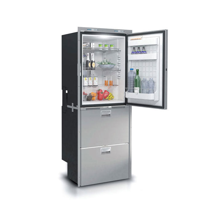 Vitrifrigo DW360IXD1-EX1V-1 Stainless Steel Top Refrigerator and Double Drawer Freezer with Ice Maker