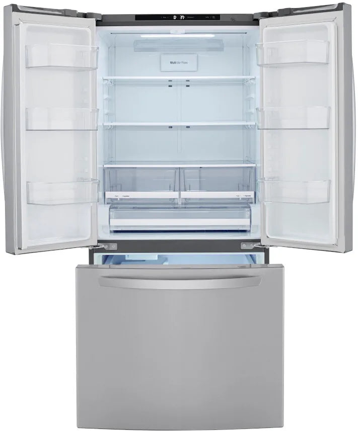 LG - 33 in. W 25 cu. ft. French Door Refrigerator with Ice Maker in PrintProof Stainless Steel