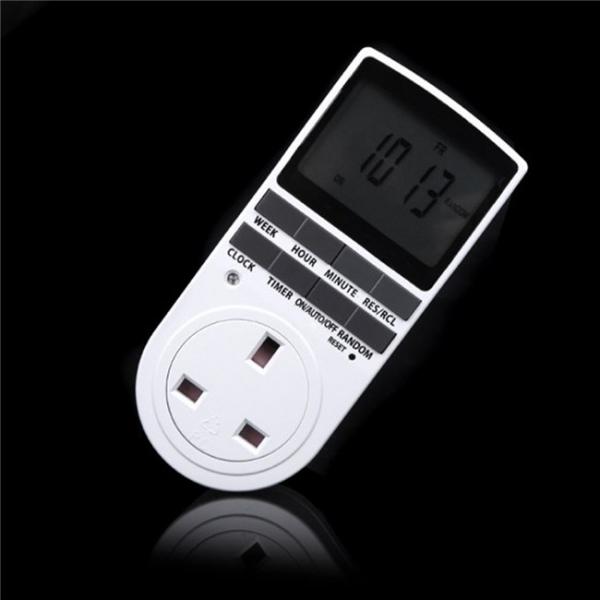 LCD Display Digital Programmable Timer Socket Switch for Household Appliances Electronic Devices UK Plug