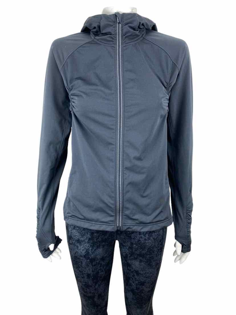 Athleta Women's Half Mile Ruched Zip Hoodie Jacket - Dark Grey, Size M