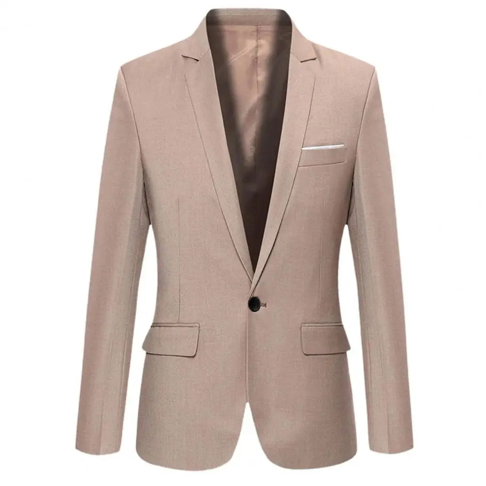 Men's Pure Color Coat Jacket Casual Formal Blazer