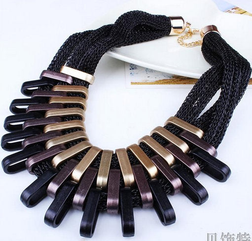 2021 Acrylic Punk Vintage Statement Necklace for Women - Gradient Drops Choker Maxi Colar Feminino
