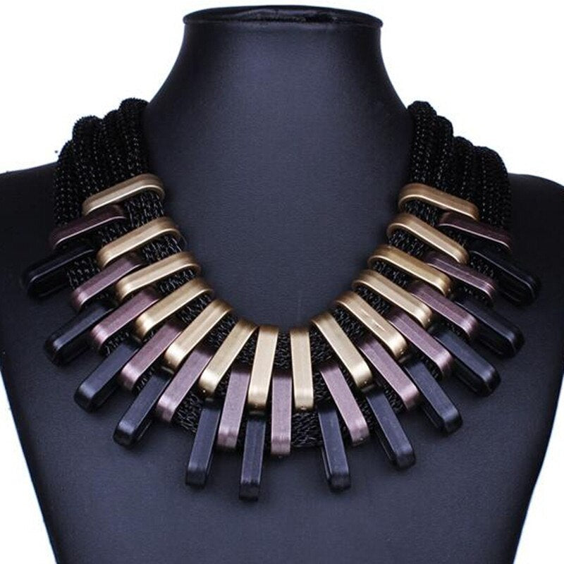 2021 Acrylic Punk Vintage Statement Necklace for Women - Gradient Drops Choker Maxi Colar Feminino