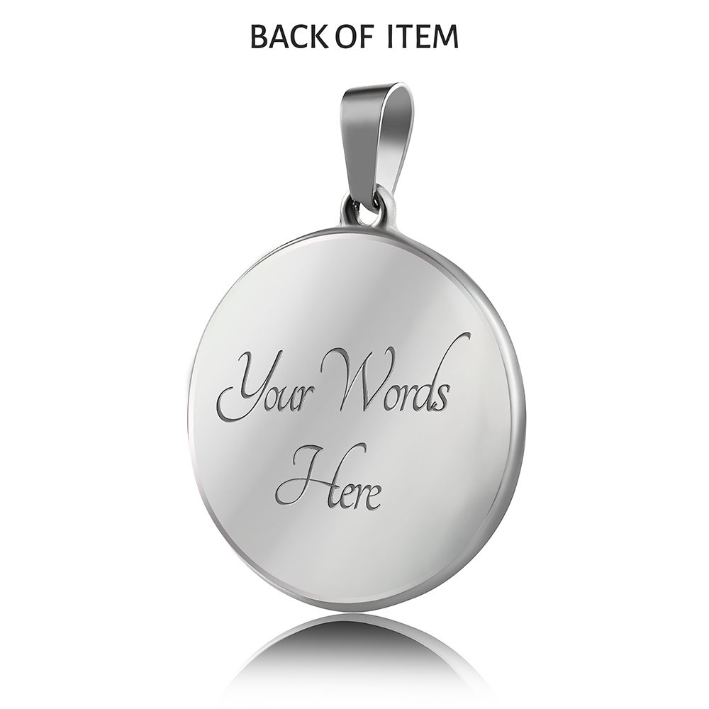 Best Babcia Ever With Red Circle Pendant Necklace - Adjustable & Engravable