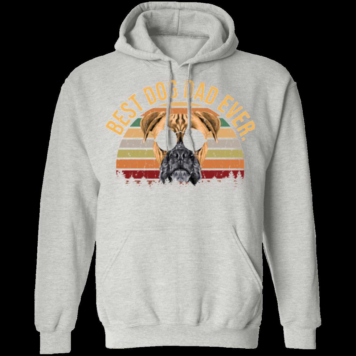BEST DOG DAD EVER Pullover Hoodie - 8 oz Unisex Hoodie with Digital Print