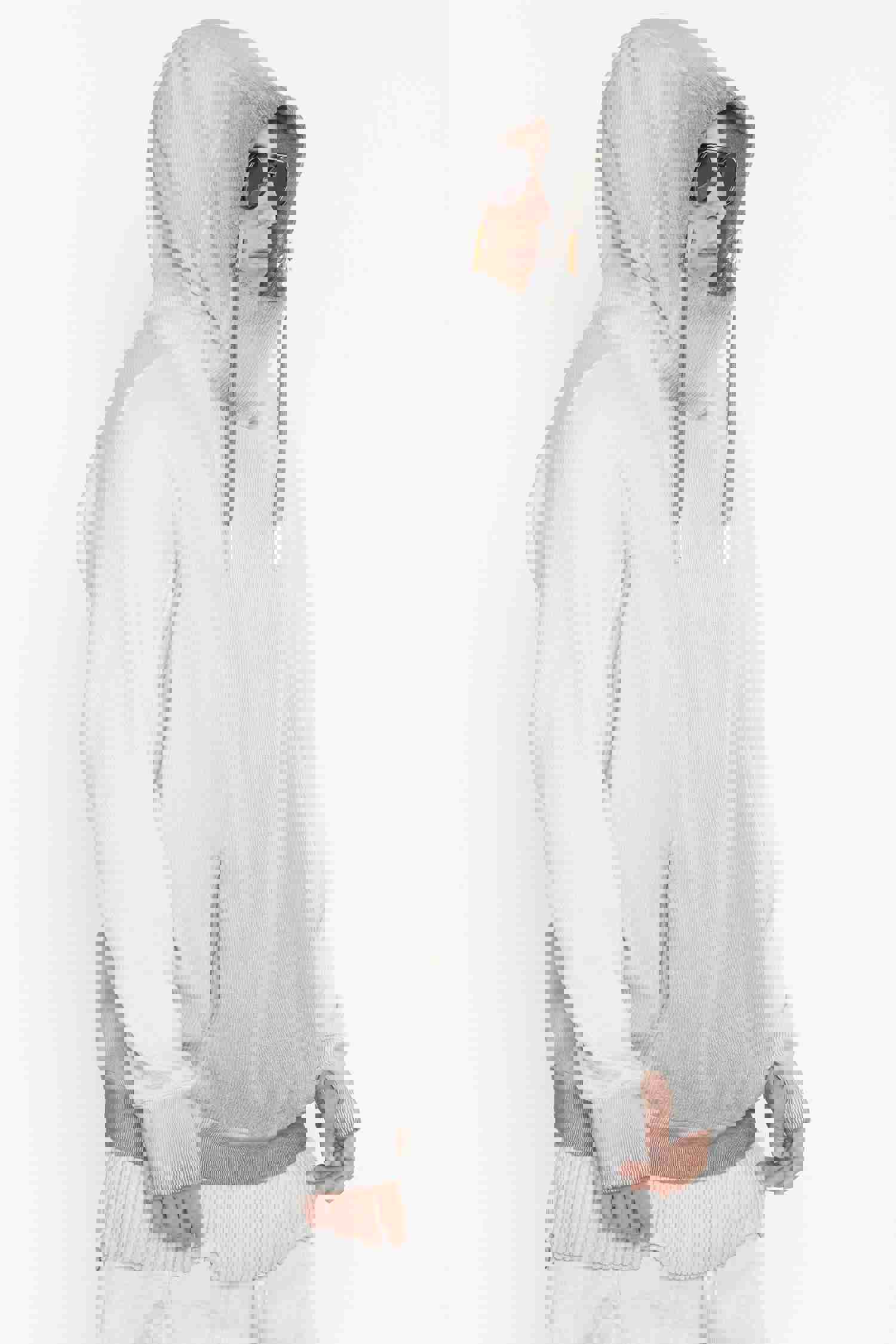 BORIS BIDJAN SABERI Light Grey Hoodie - HOODY2 F099