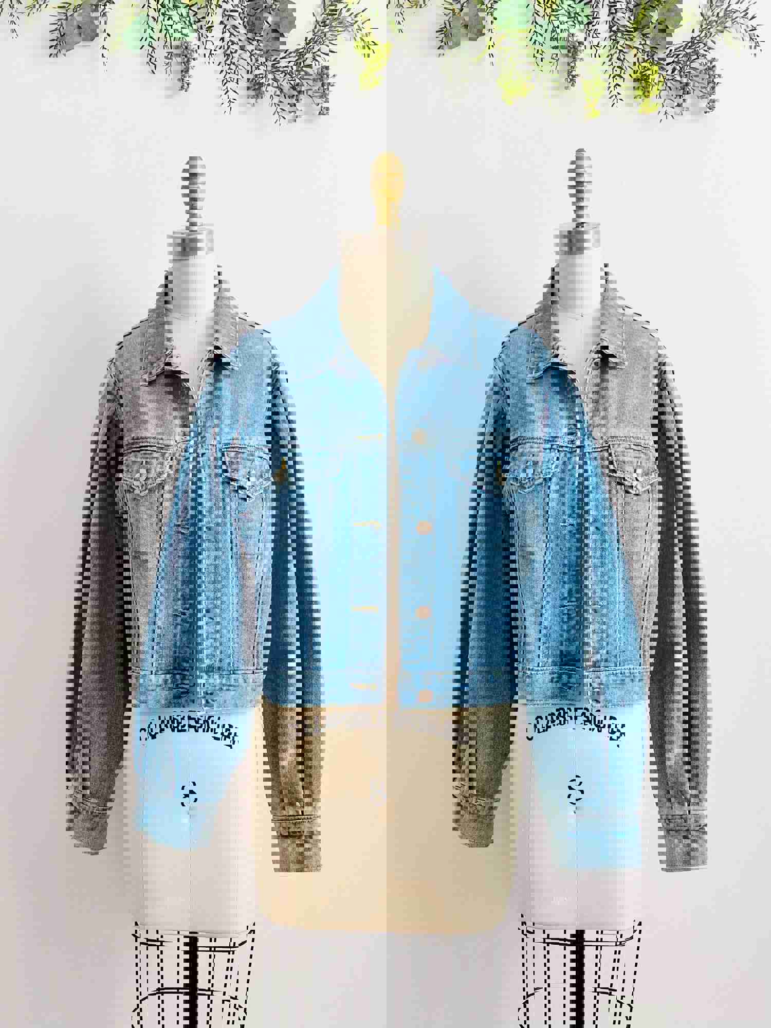 Vintage Denim Cropped Jacket with Balloon Sleeves