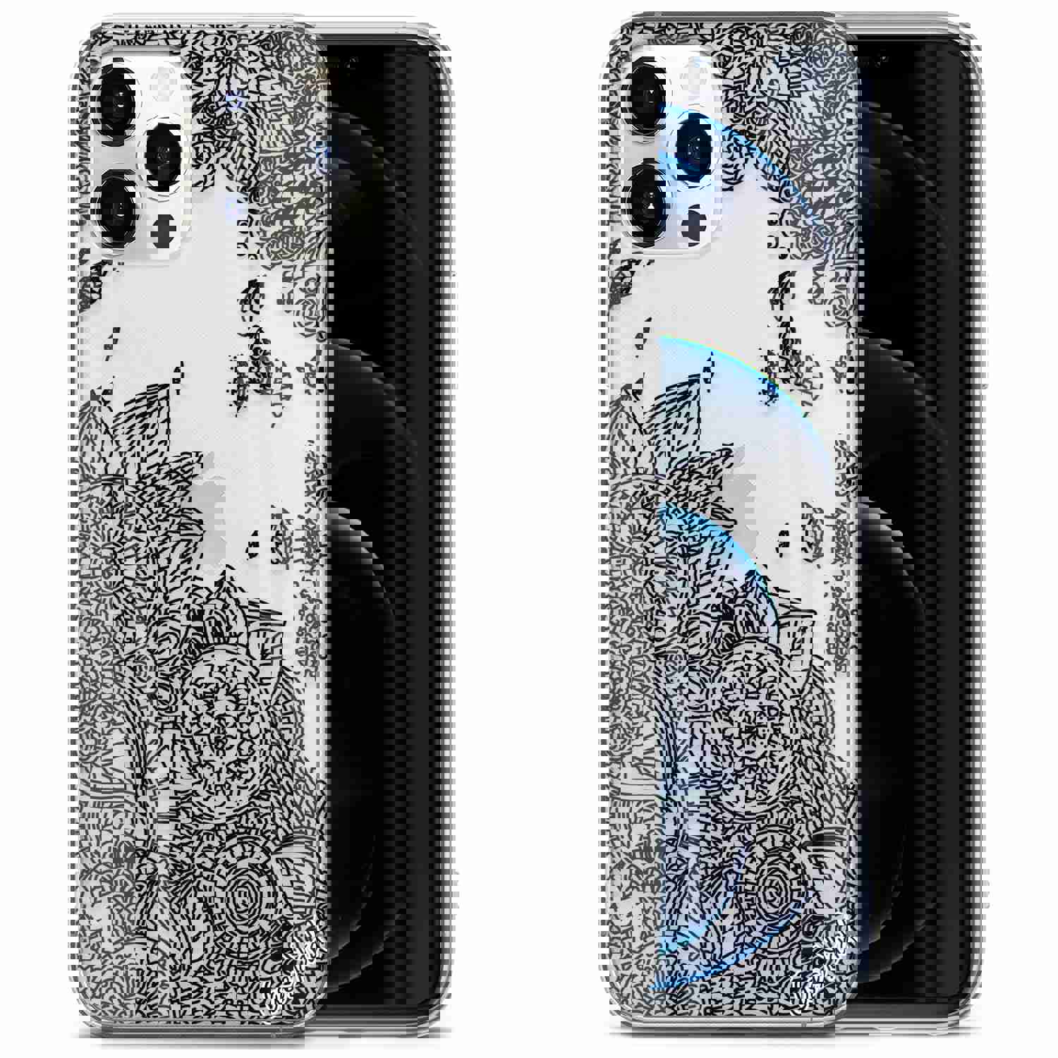 High-Quality TPU Clear Case with Wind Flower Design for iPhone & Samsung Phones