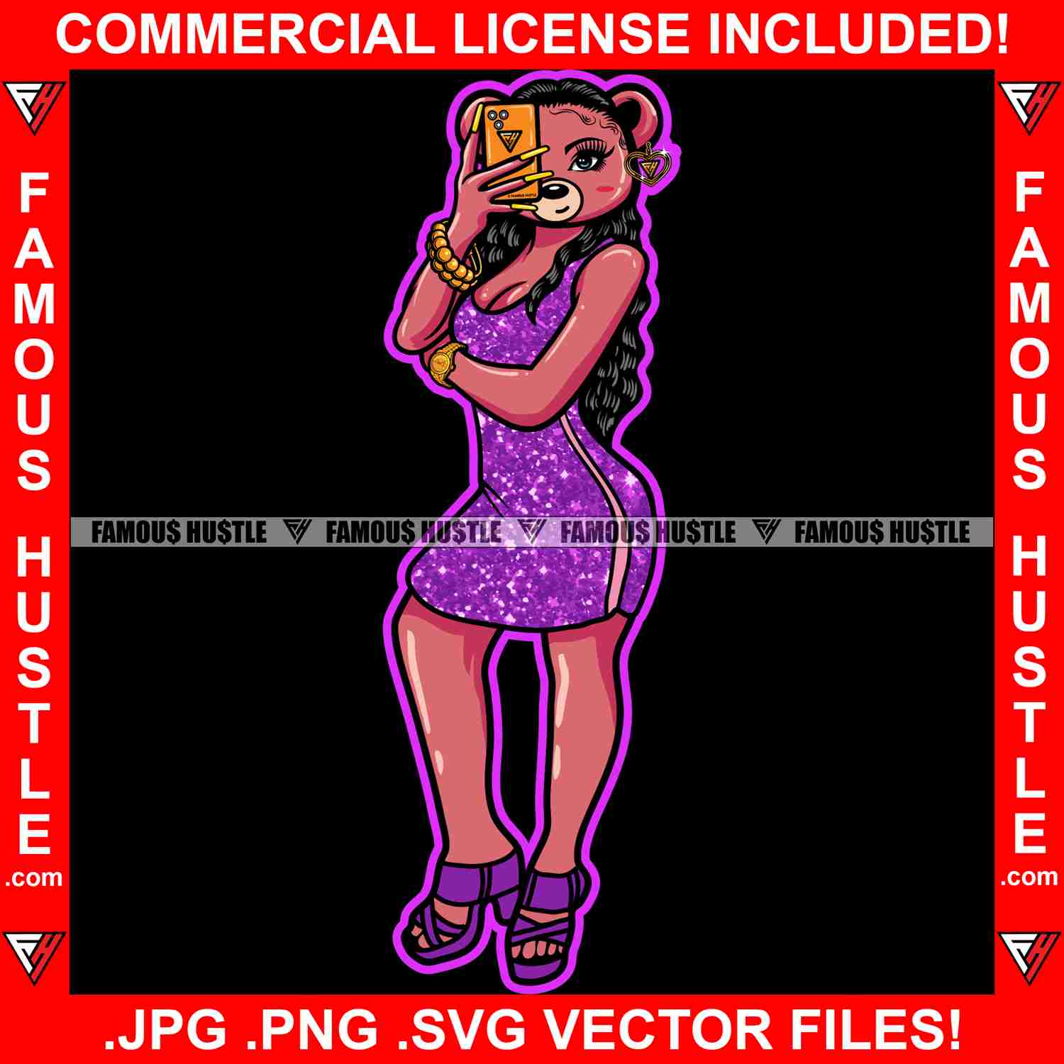 Awesome Girl Sexy Female Teddy Bear Graphic Design T-Shirt Print