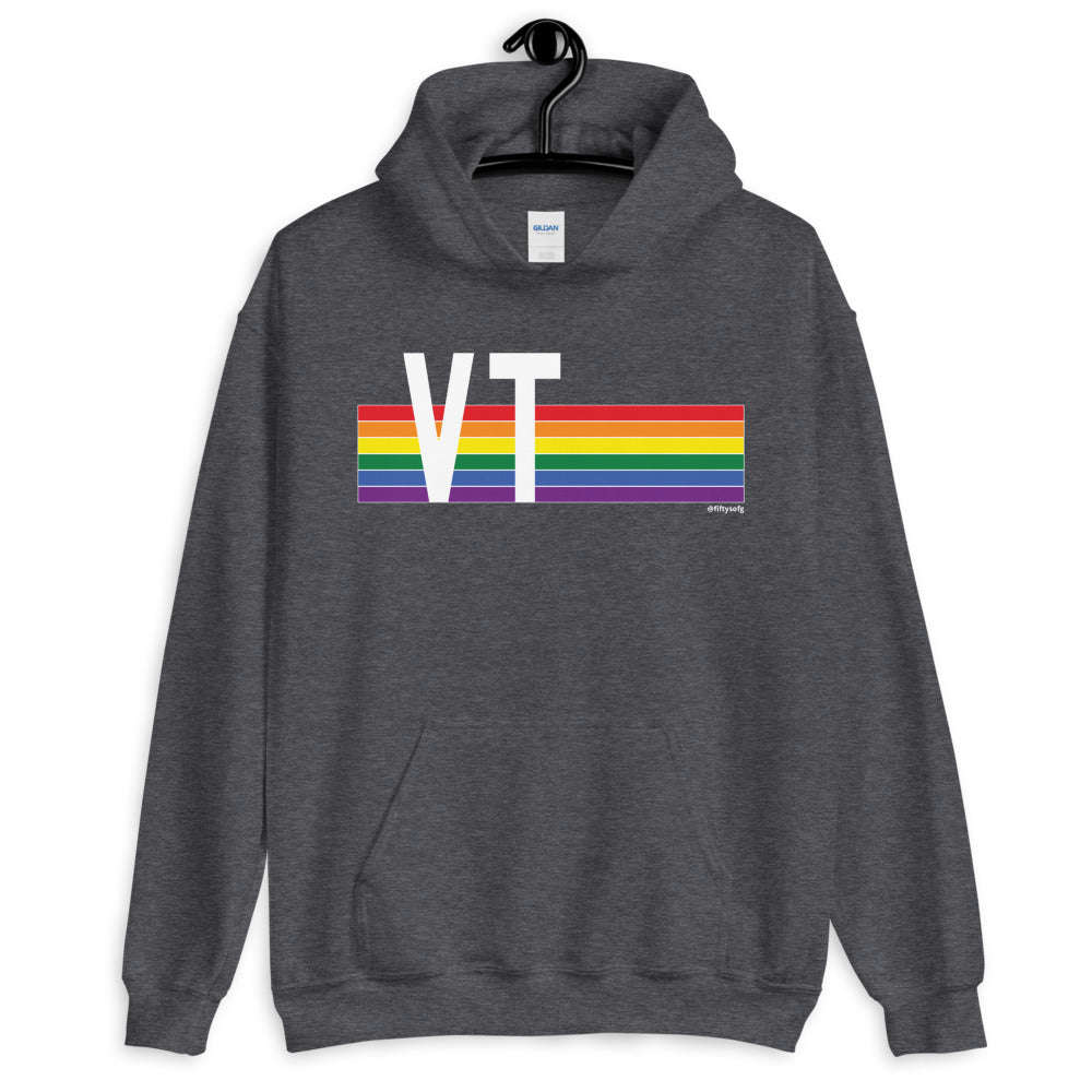 Vermont Pride Retro Rainbow - Unisex Hoodie