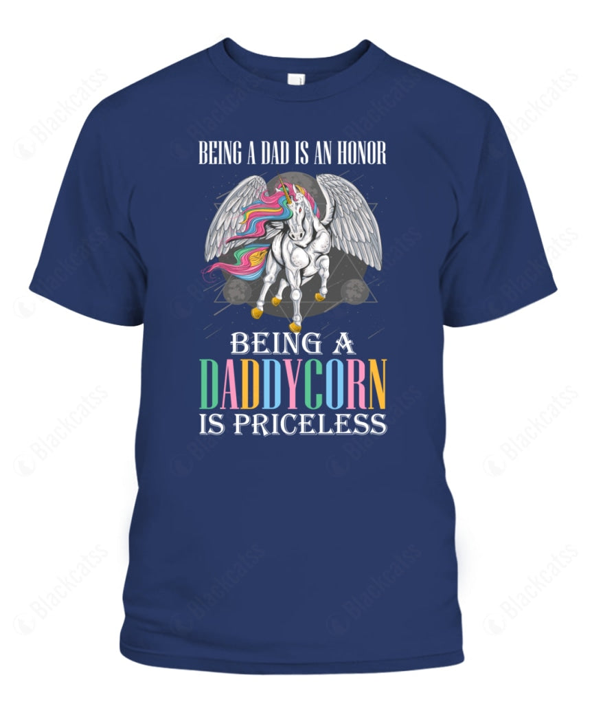 Being A Daddycorn Is Priceless Custom Graphic Apparel - Unisex Classic Fit Cotton T-Shirt