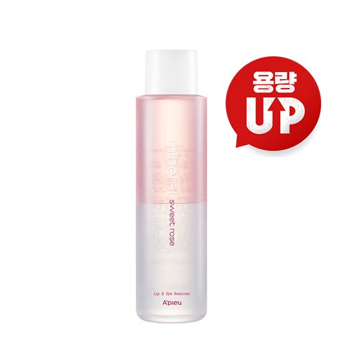 APIEU Mineral Lip&Eye Remover (Sweet Rose) 250ml - Gentle Makeup Remover for Skin Care