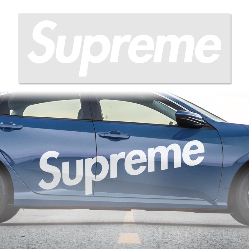 62 x 13 Supreme3M Racing White Car Truck Side Body Vinyl Graphics Decal Sticker