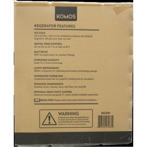 Komos® V2 Full Size Energy Efficient Kegerator with Matte BLACK Stainless Steel NukaTap Faucets