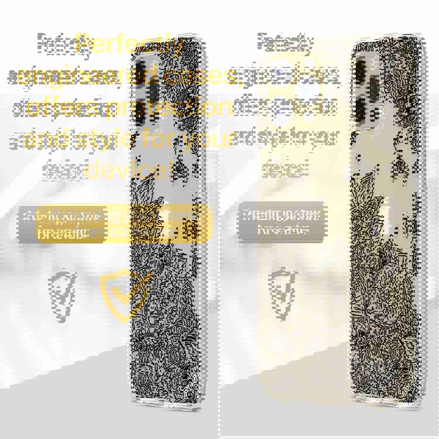 High-Quality TPU Clear Case with Wind Flower Design for iPhone & Samsung Phones