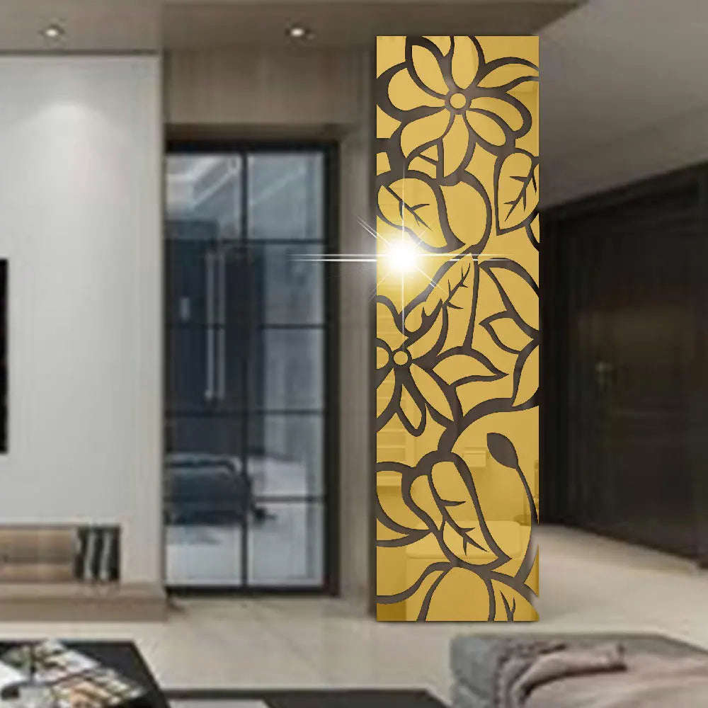 3D Large Shiny Mirror Wall Stickers Decals for Modern Home Decor
