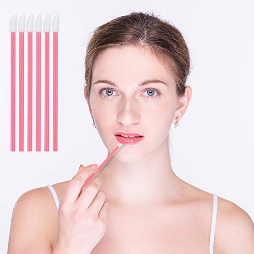 400PCS Disposable Lip Brushes - Pink Lip Gloss Applicator Wands for Makeup