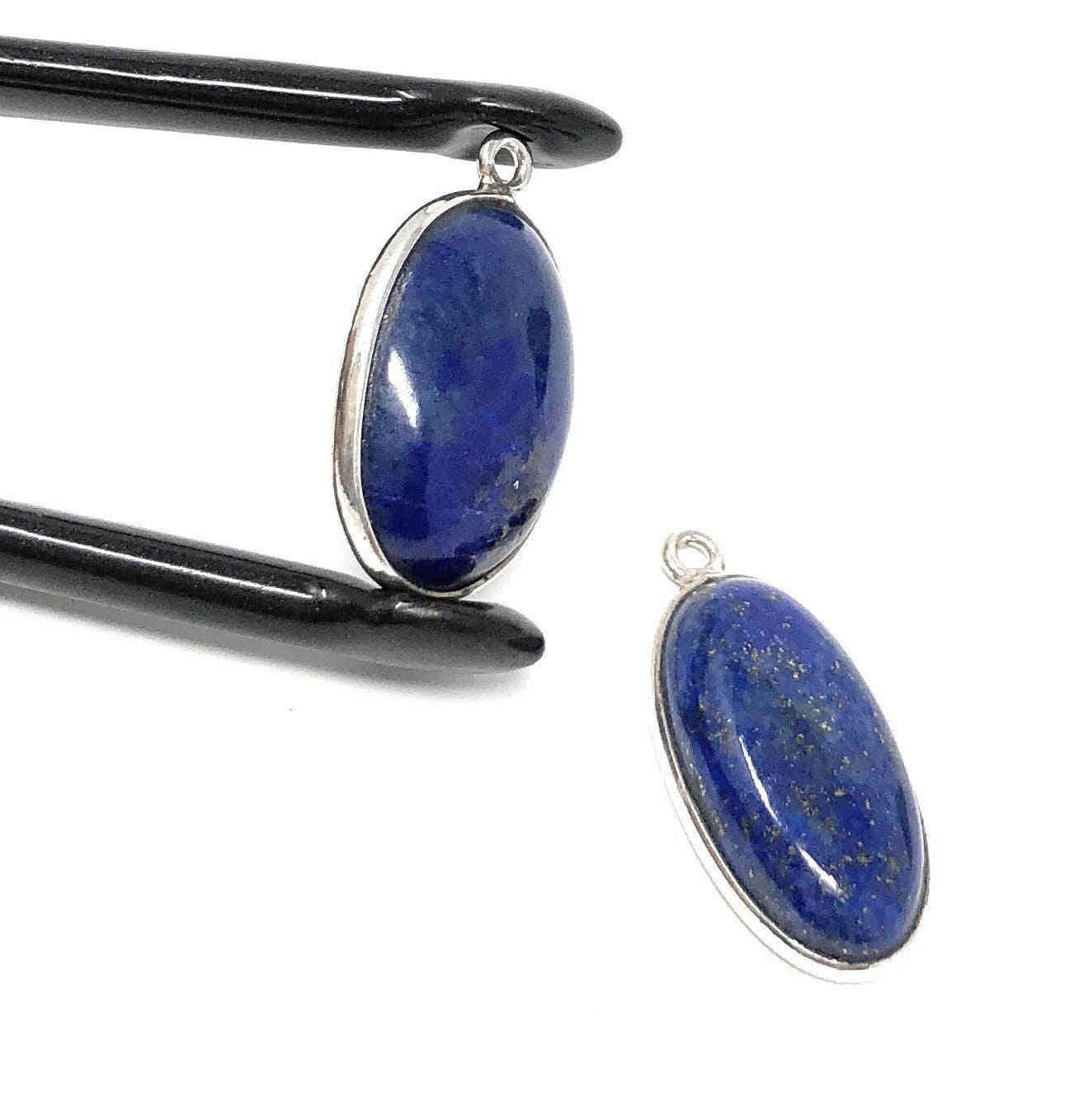 2 Pcs Lapis Lazuli Charms for Jewelry Making