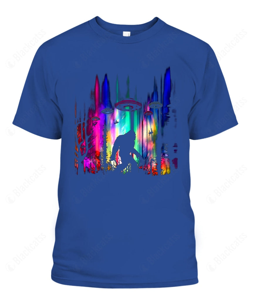 Big Foot And Alien In The Forrest Graphic T-Shirt