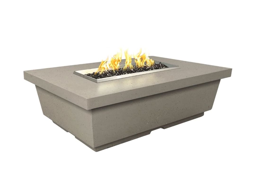 American Fyre Designs Contempo 52-Inch Concrete Rectangular Gas Fire Pit Table
