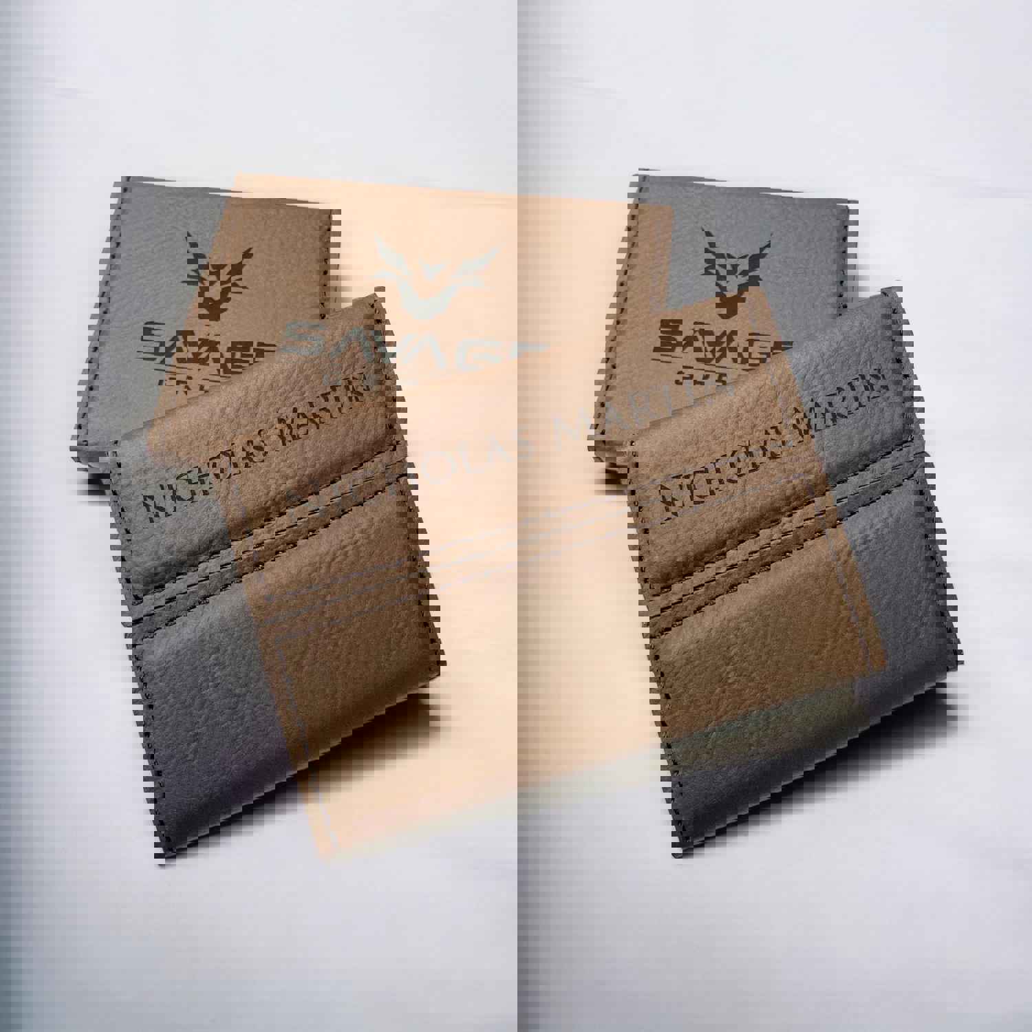 Custom Engraved Leatherette Business Card Holder - Personalized Gift
