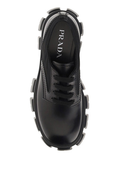 Monolith Brushed Rois Leather & Nylon Lace-up Shoes - Black
