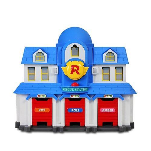 Academy Robocar Poli Headquarters Rescue Center Play Set with Diecast Figures (Poli, Roi, Amber)