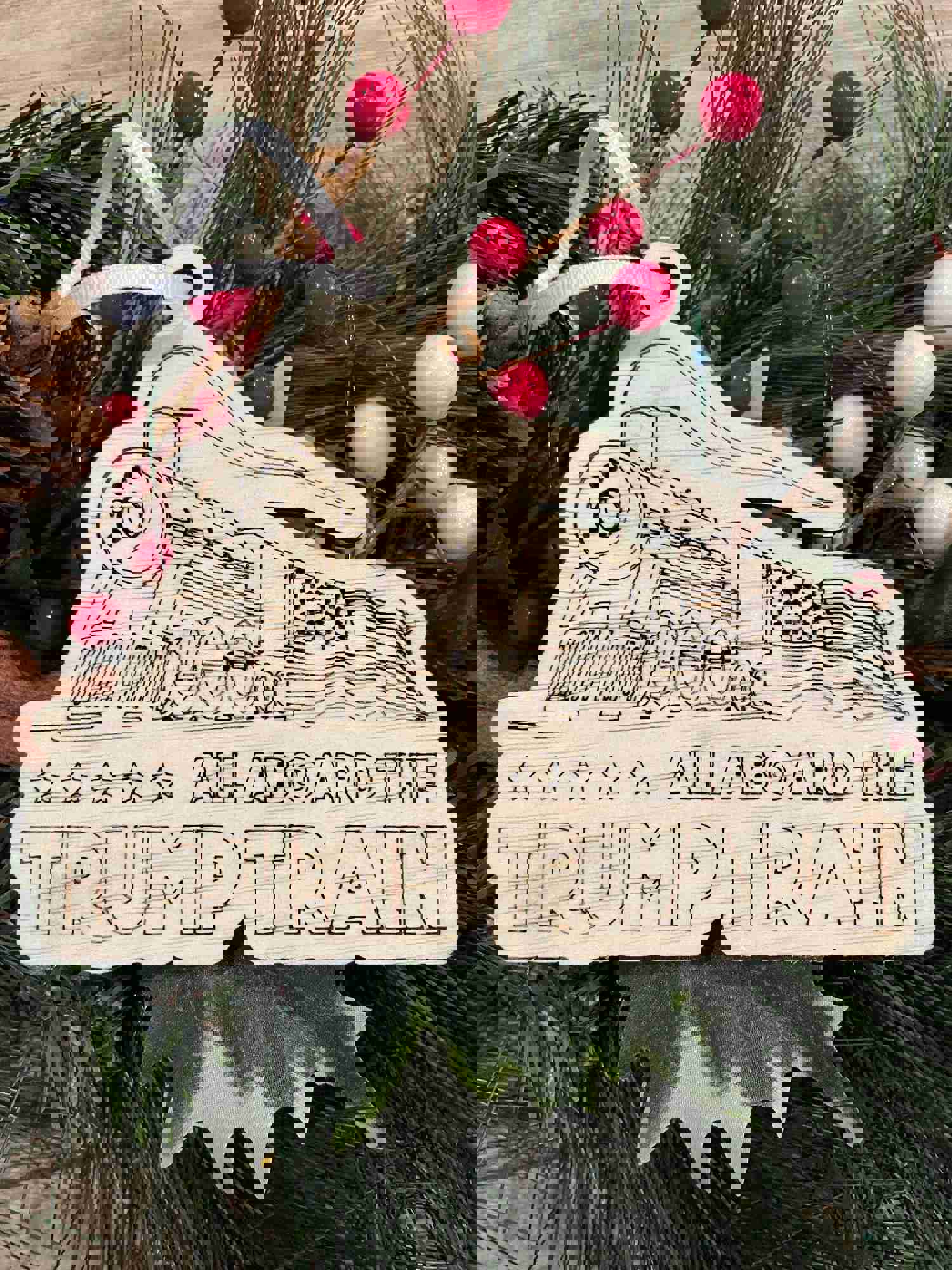 Trump Train Christmas Ornament - Patriotic MAGA Gift, Unique Personalized Holiday Decor