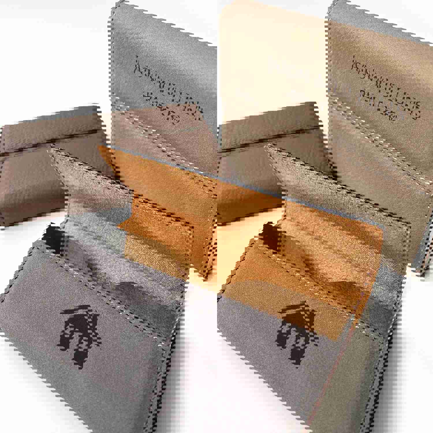 Custom Engraved Leatherette Business Card Holder - Personalized Gift