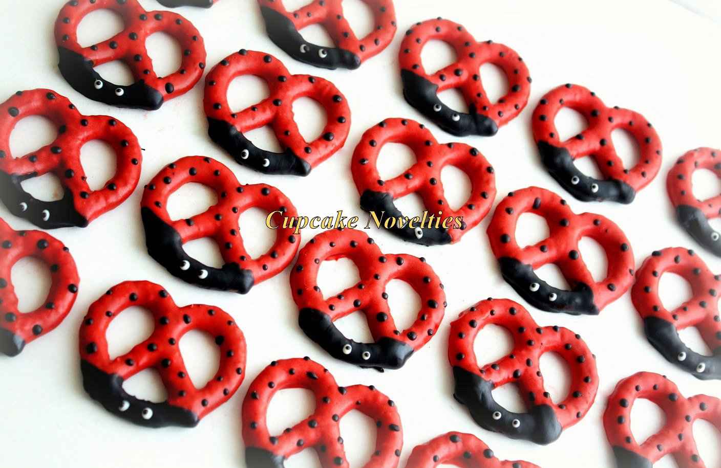 Ladybug Themed Chocolate Dipped Pretzels - Perfect for Parties & Gifts