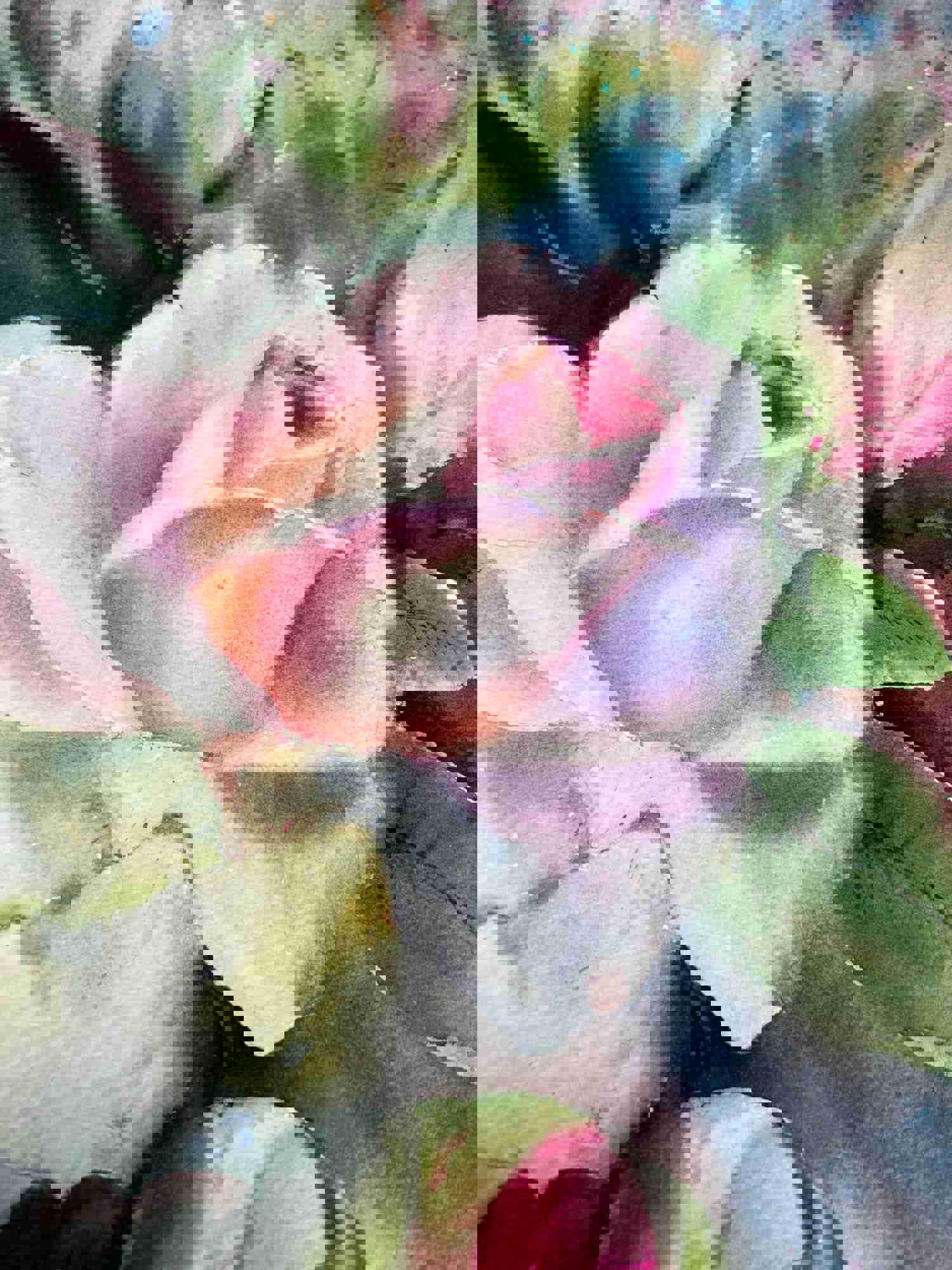 Pink Roses Painting - Original Watercolor Art, Botanical Wall Decor, Wedding Gift