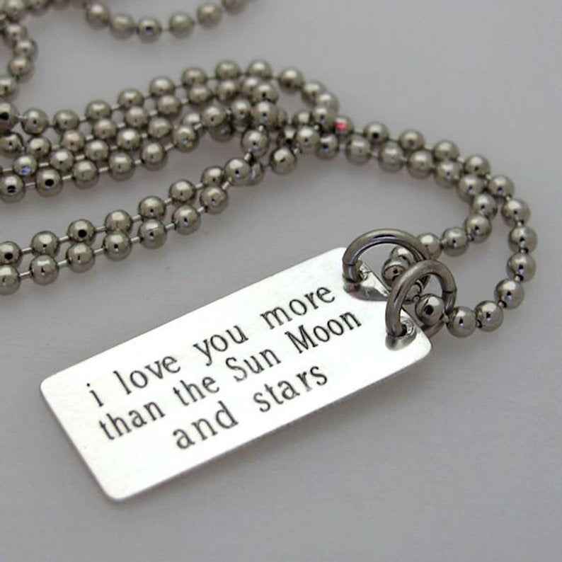 Personalized Sterling Silver Name Necklace for Men - Custom Engraved Gift